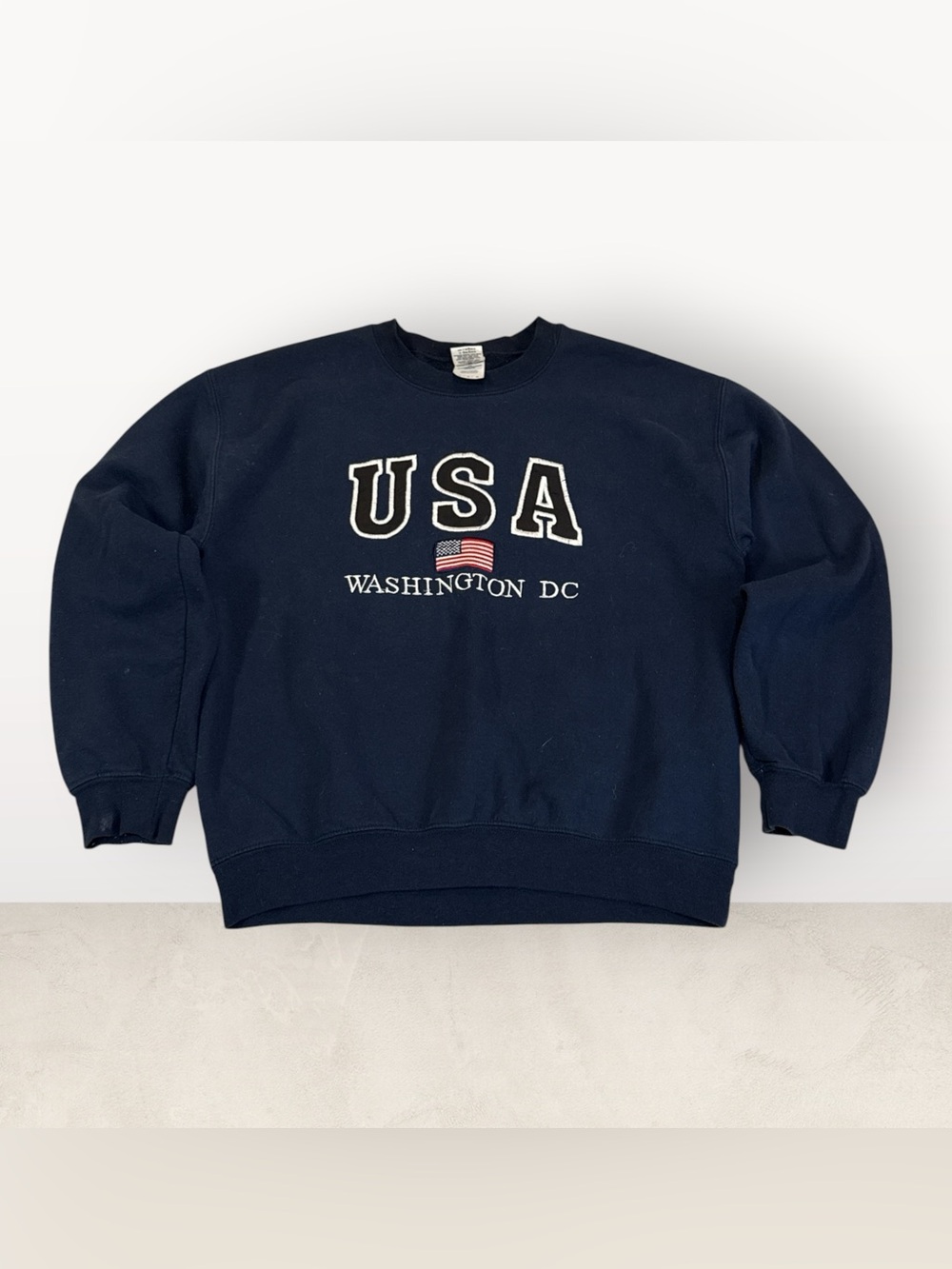 Gildan Men’s Heavy Blend Navy Blue USA Washington DC Crewneck Size Medium